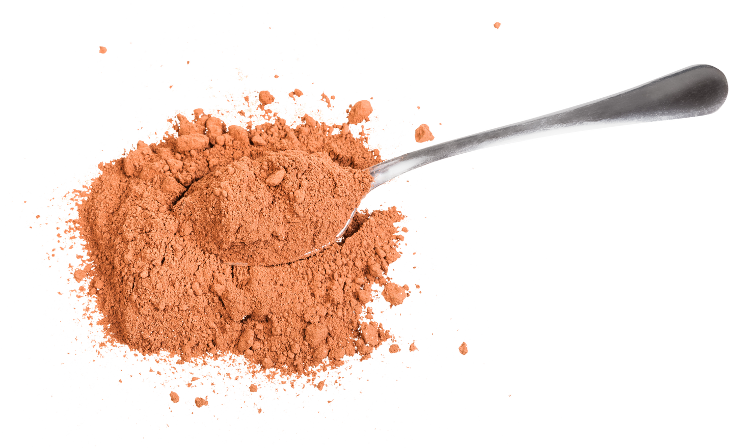 Top View of Pile of Cocoa Powder with Spoon